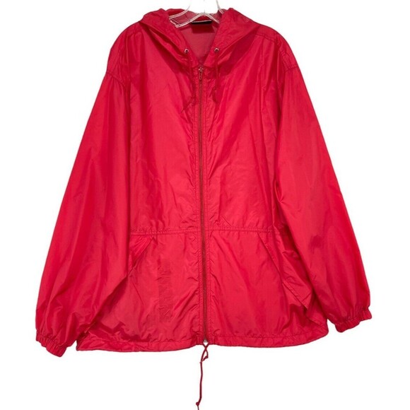 Casual Gear Other - Casual Gear Rain Hooded Mens Large Red Long Sleeve Full Zip Jacket